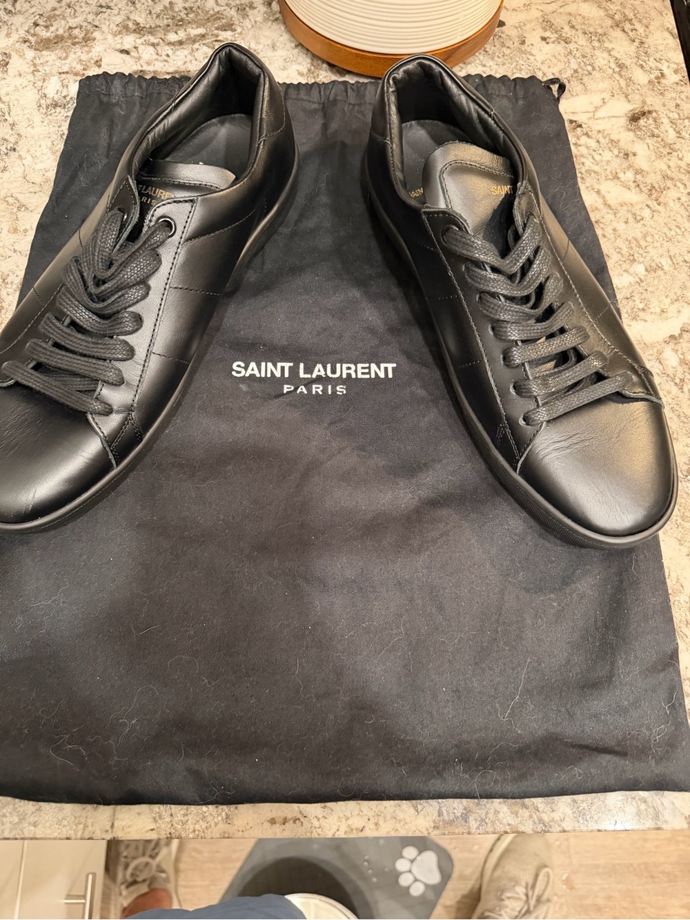 Saint Laurent Black Leather Low-Top Sneakers